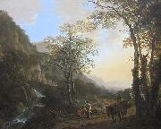 Jan Both, An Italianate Landscape with Travelers on a Path, oil on canvas painting by Jan Both, 1645-50, Getty Center